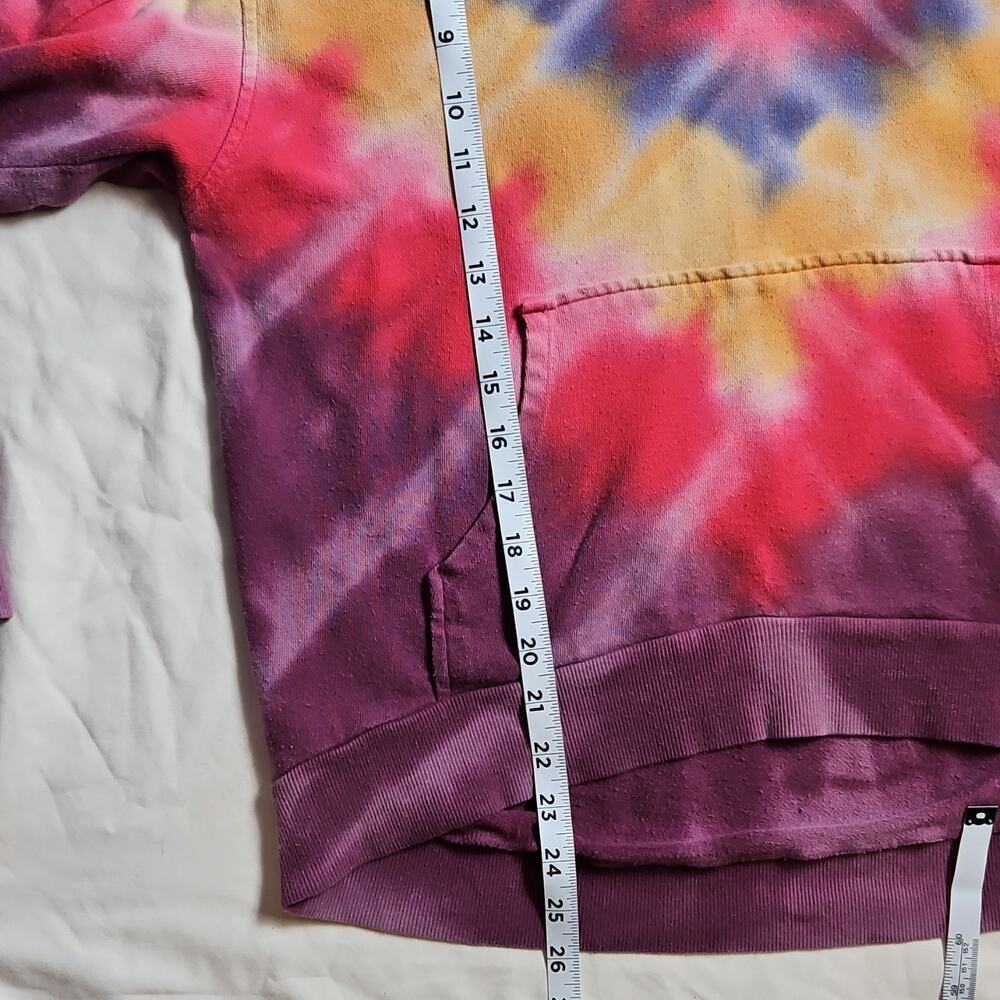 Wild Fable Tie-Dye Pullover Hoodie M 100% Cotton Purple Blue Yellow Red - Picture 7 of 9